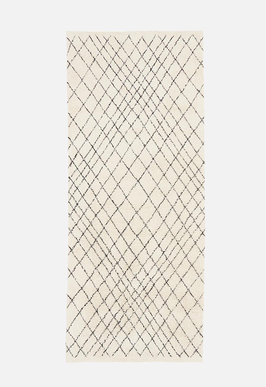 Sixth Floor - Erin tufted runner - black & off white 