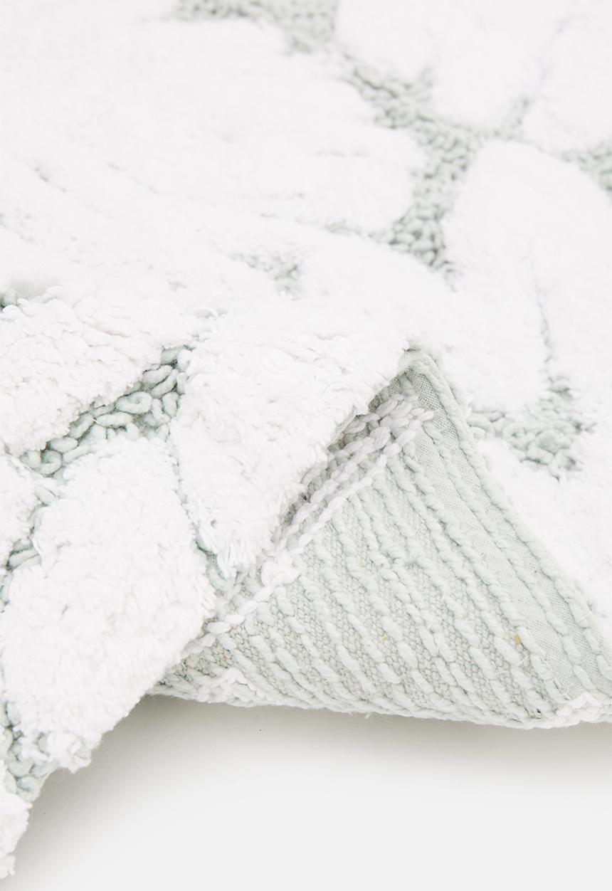 Sixth Floor - Tufted floral bath mat - duck egg