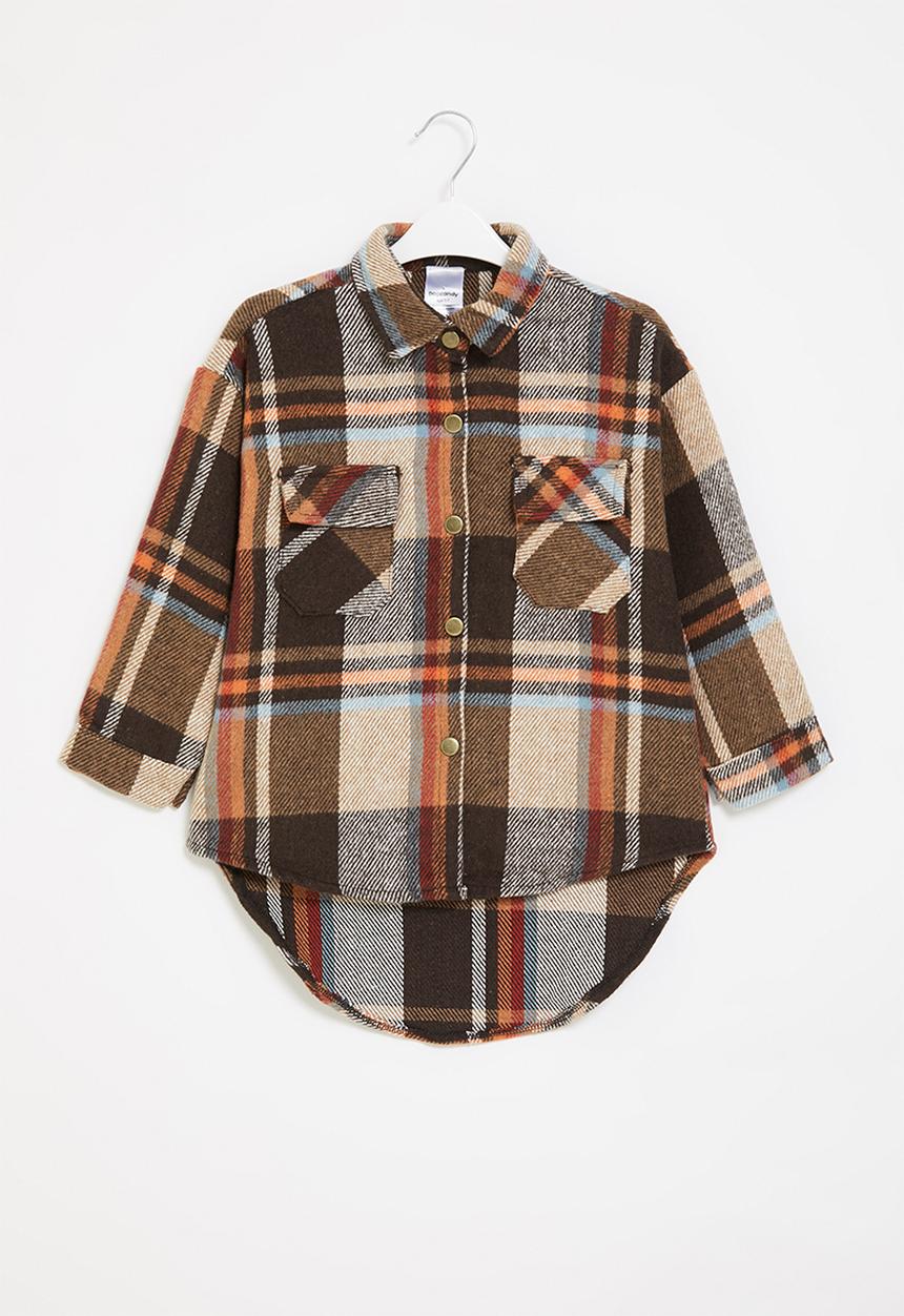 Pop Candy - Girls check shirt with pockets - multi