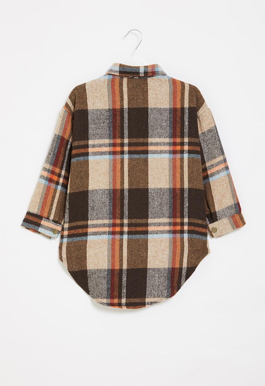 Pop Candy - Girls check shirt with pockets - multi