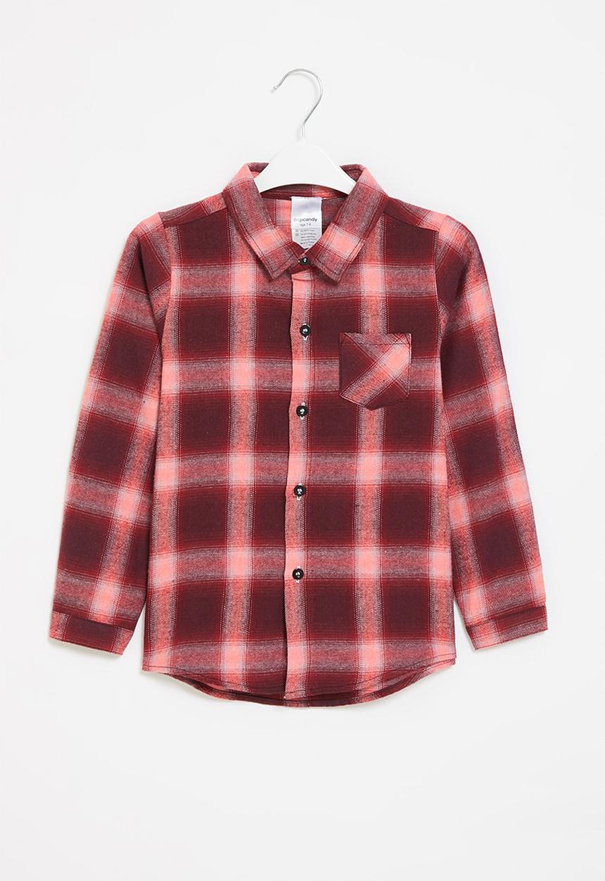 Pop Candy - Girls check shirt - red
