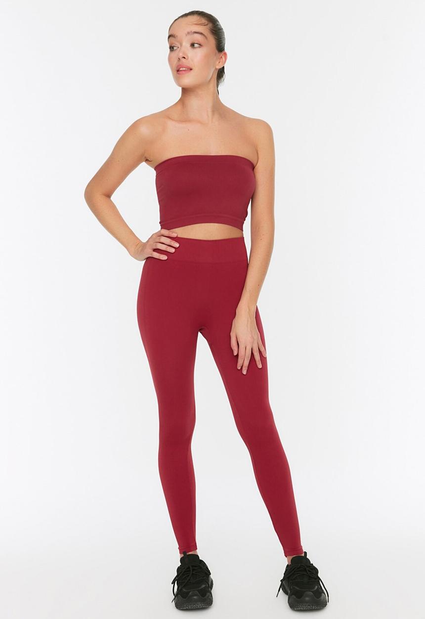 Trendyol - Seamless sport leggings - burgundy