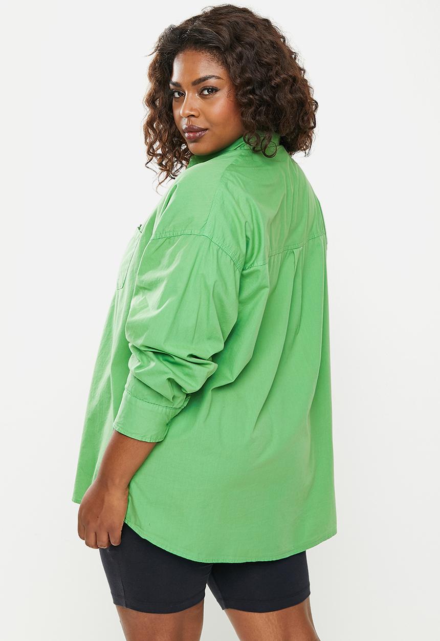 Cotton On - Curve dad shirt - grass green
