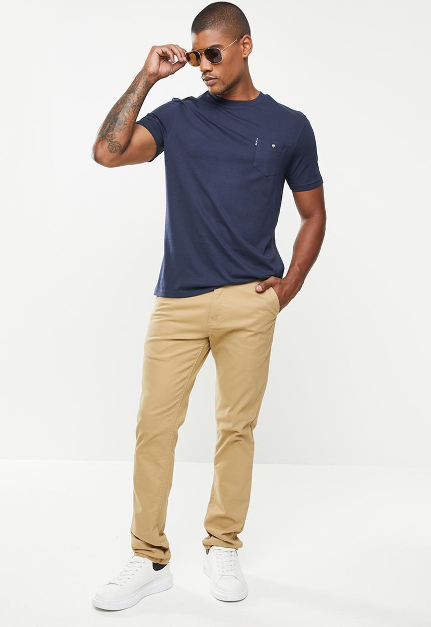 Ben Sherman - Pique short sleeve pocket tee - navy
