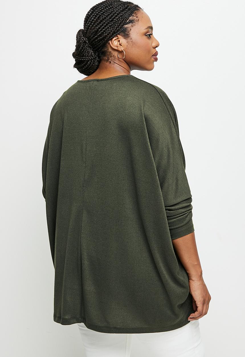 edit Plus - Dolman texture tee - fatigue