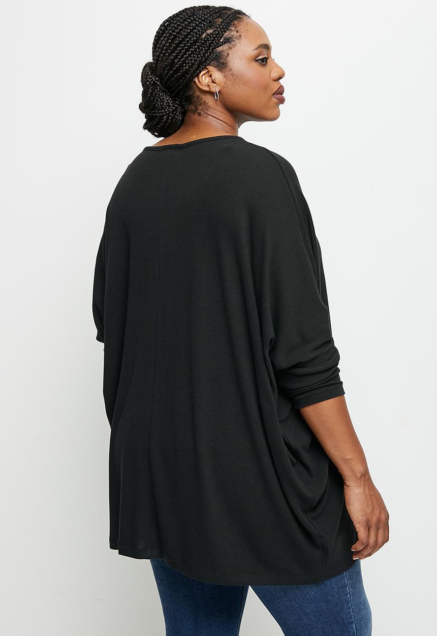 edit Plus - Dolman texture tee - black
