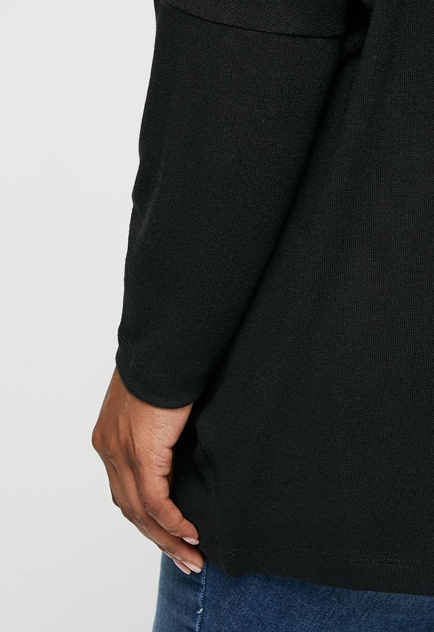 edit Plus - Dolman texture tee - black