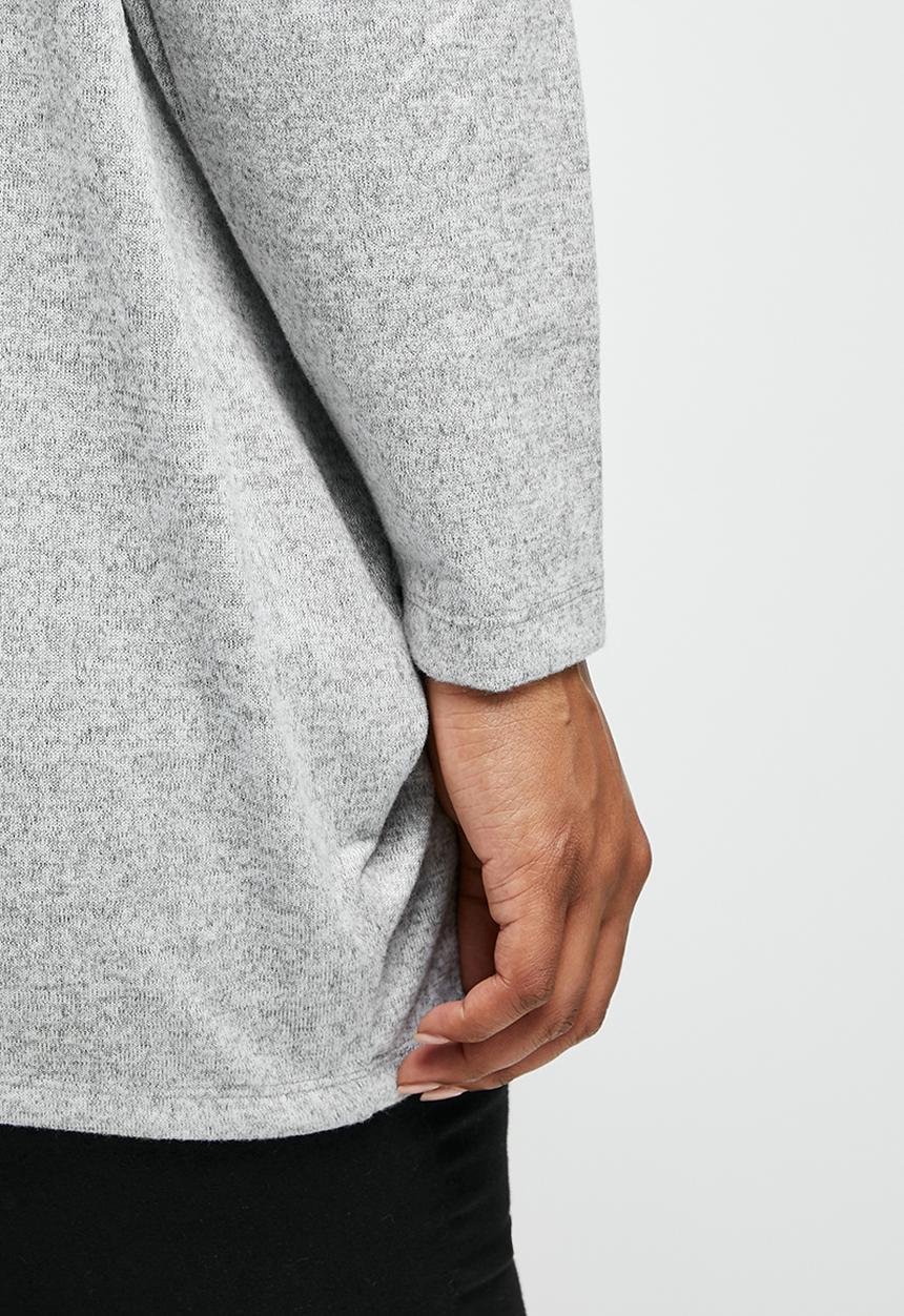 edit Plus - Dolman texture tee - grey melange