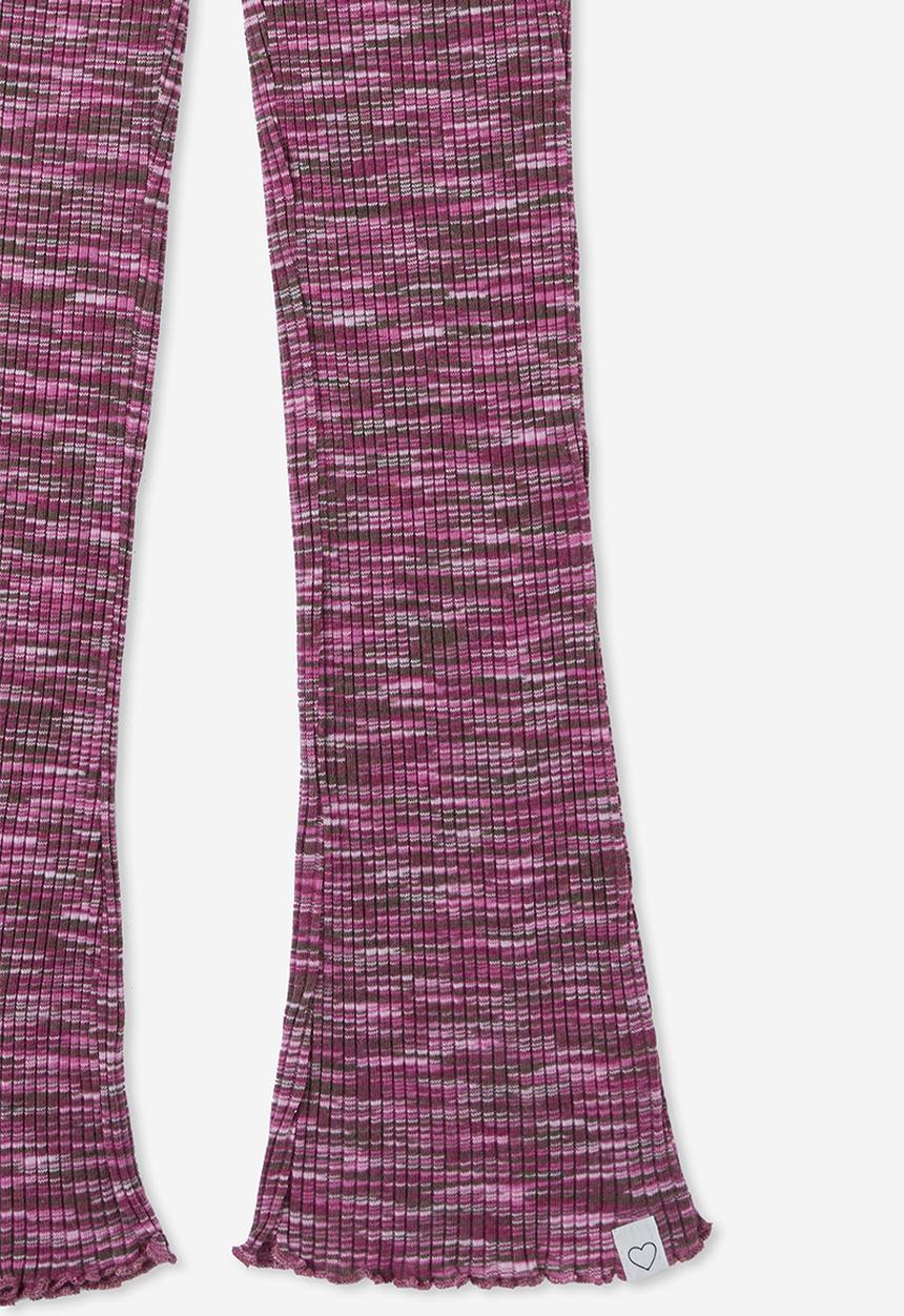 Cotton On - Francine flare pant - berry space dye