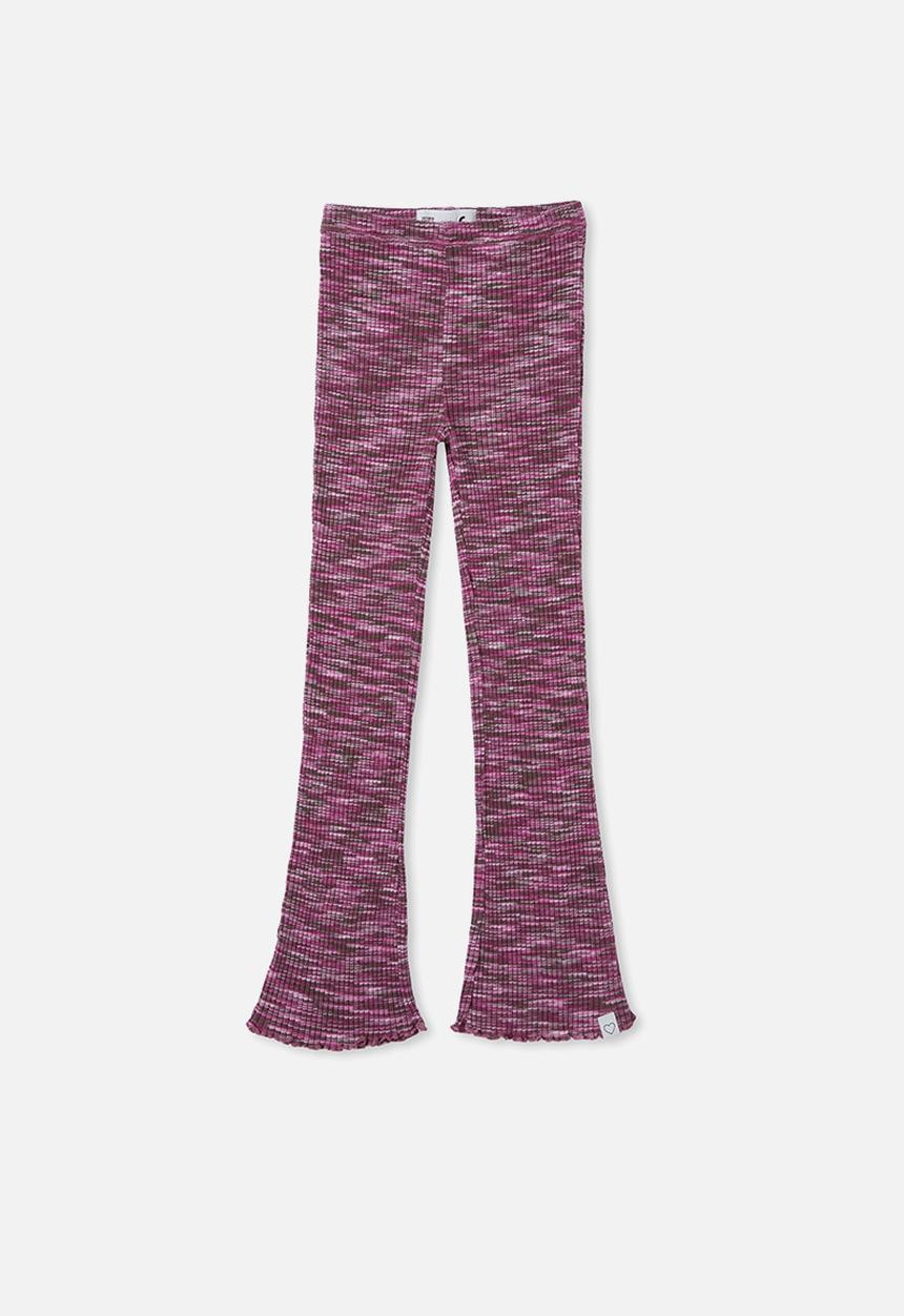 Cotton On - Francine flare pant - berry space dye