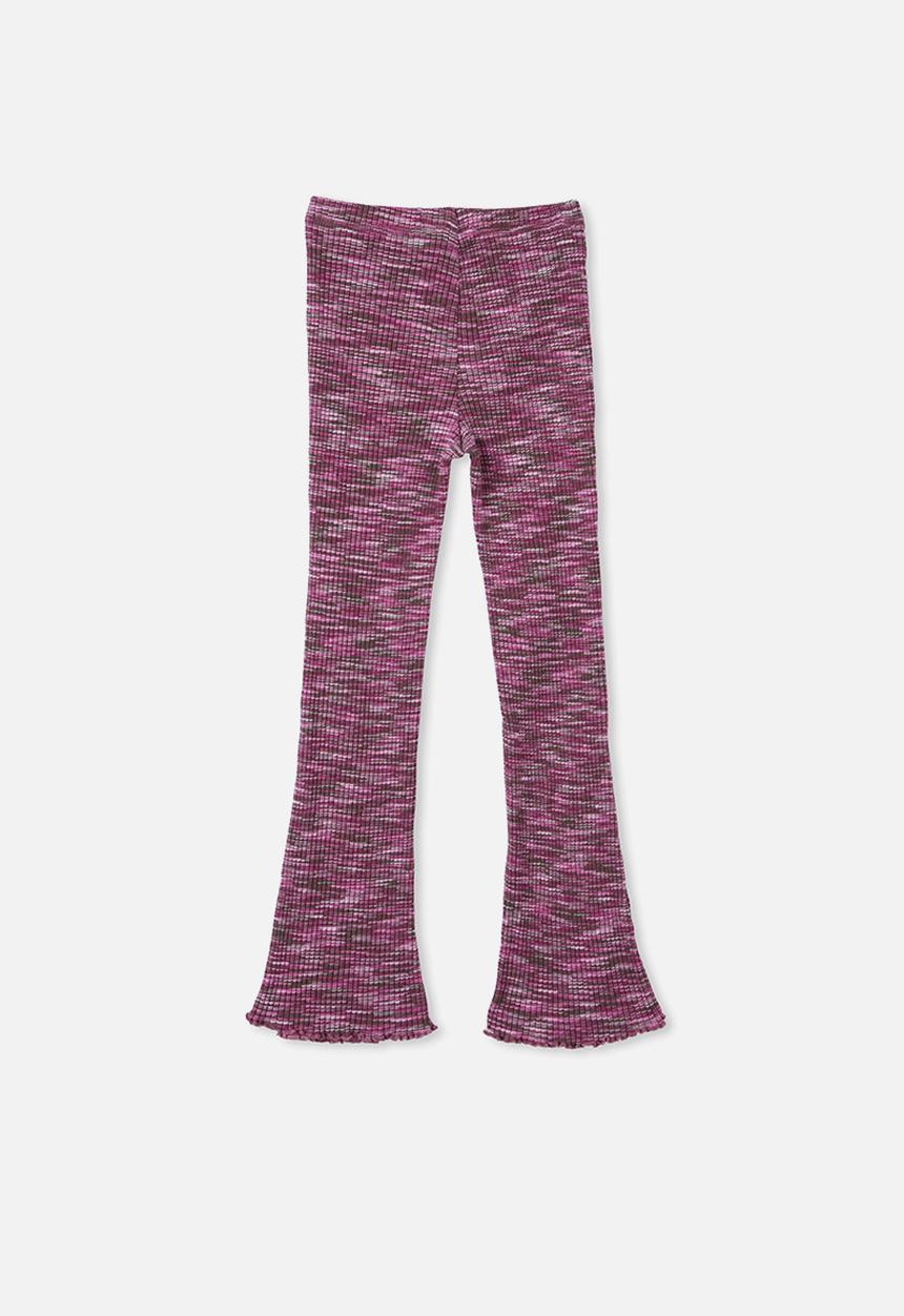 Cotton On - Francine flare pant - berry space dye