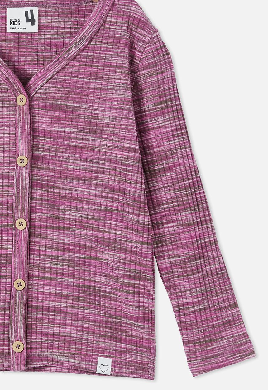 Cotton On - Betty button through cardi - berry space dye
