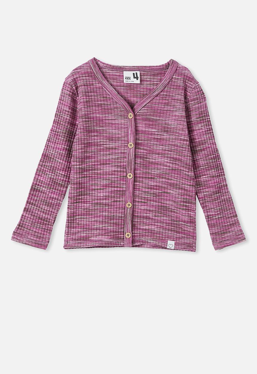 Cotton On - Betty button through cardi - berry space dye