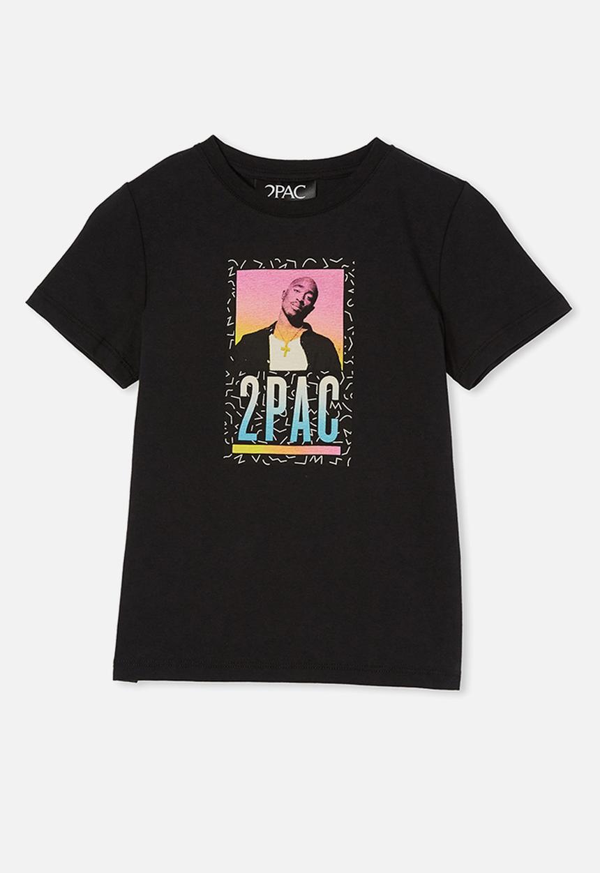 Cotton On - License short sleeve tee - lcn bra tupac retro & black