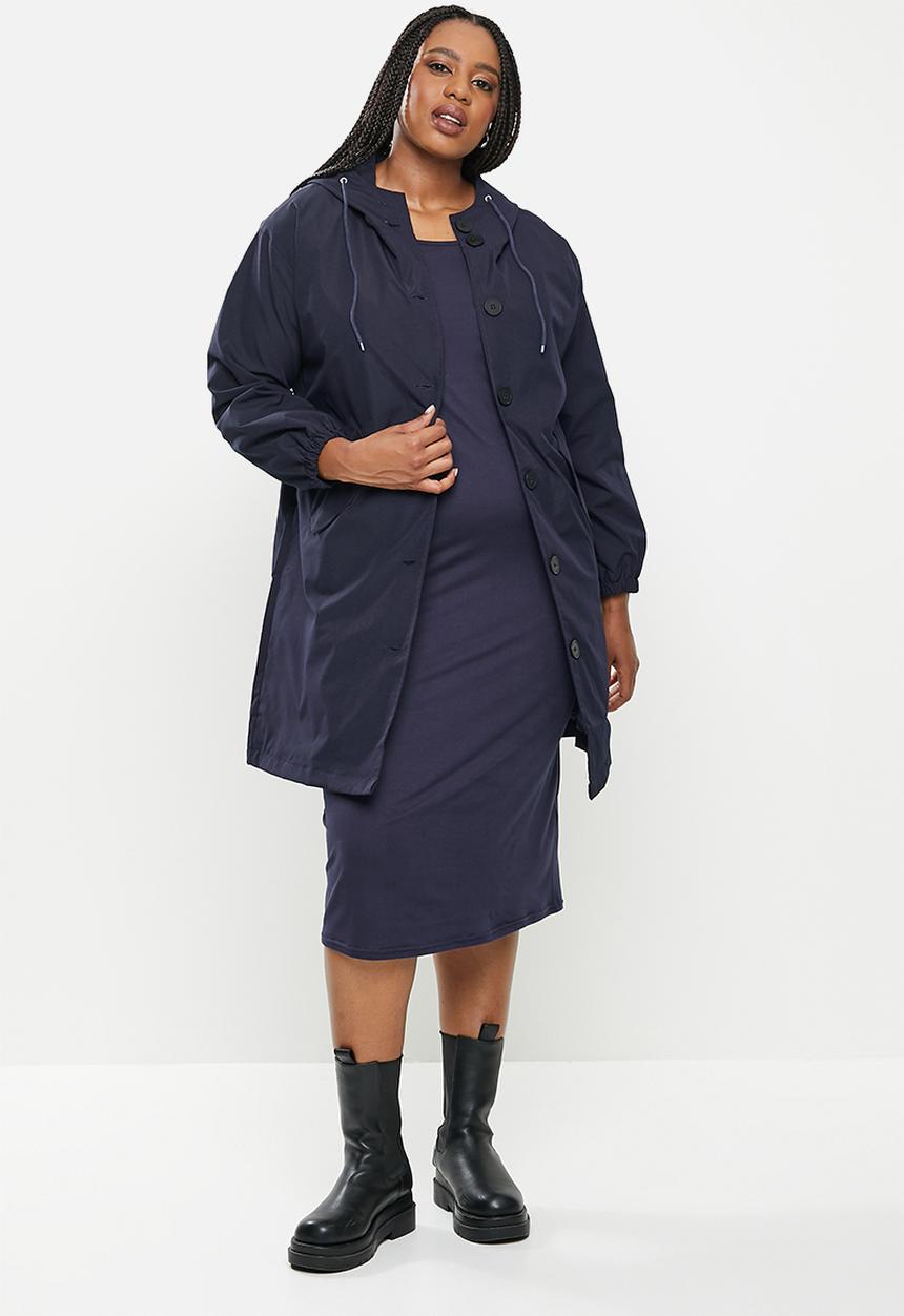 dailyfriday - Classic hooded trench coat - navy