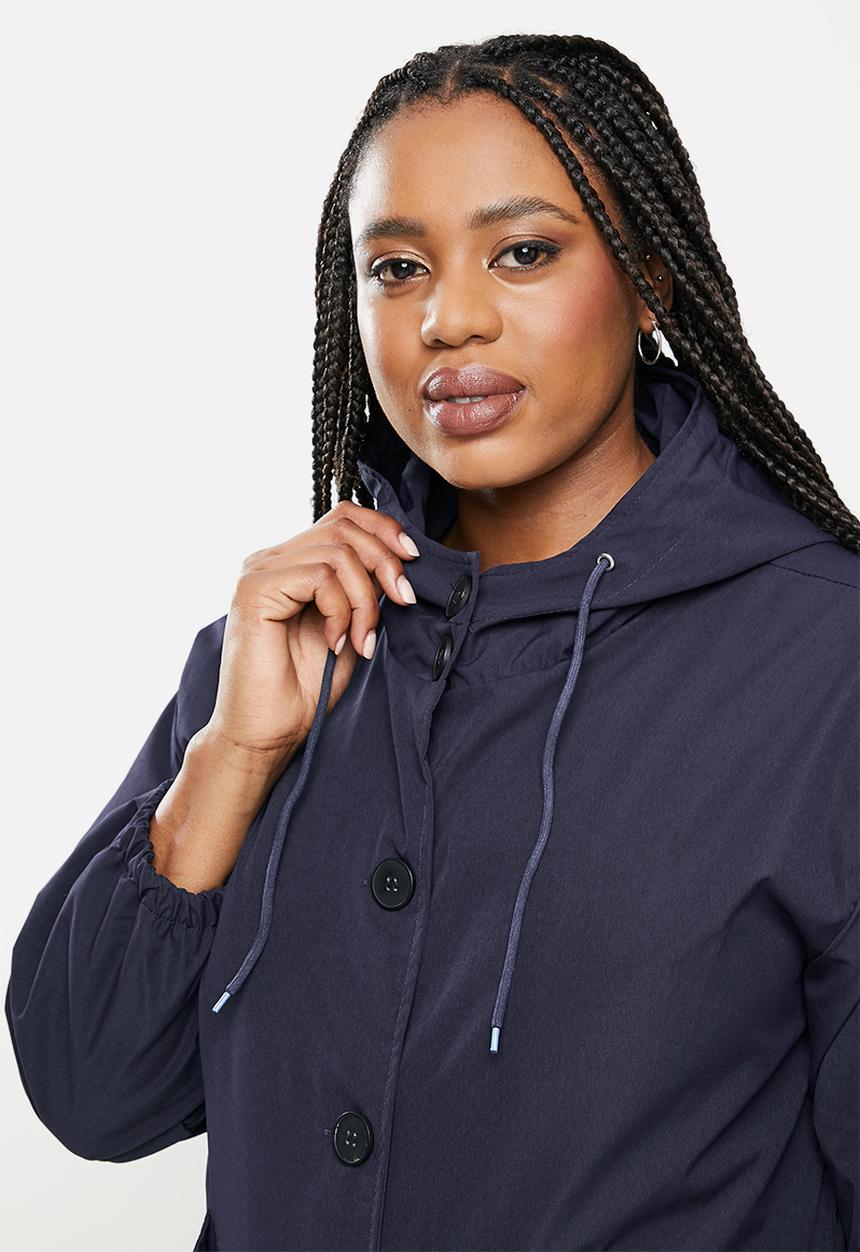 dailyfriday - Classic hooded trench coat - navy
