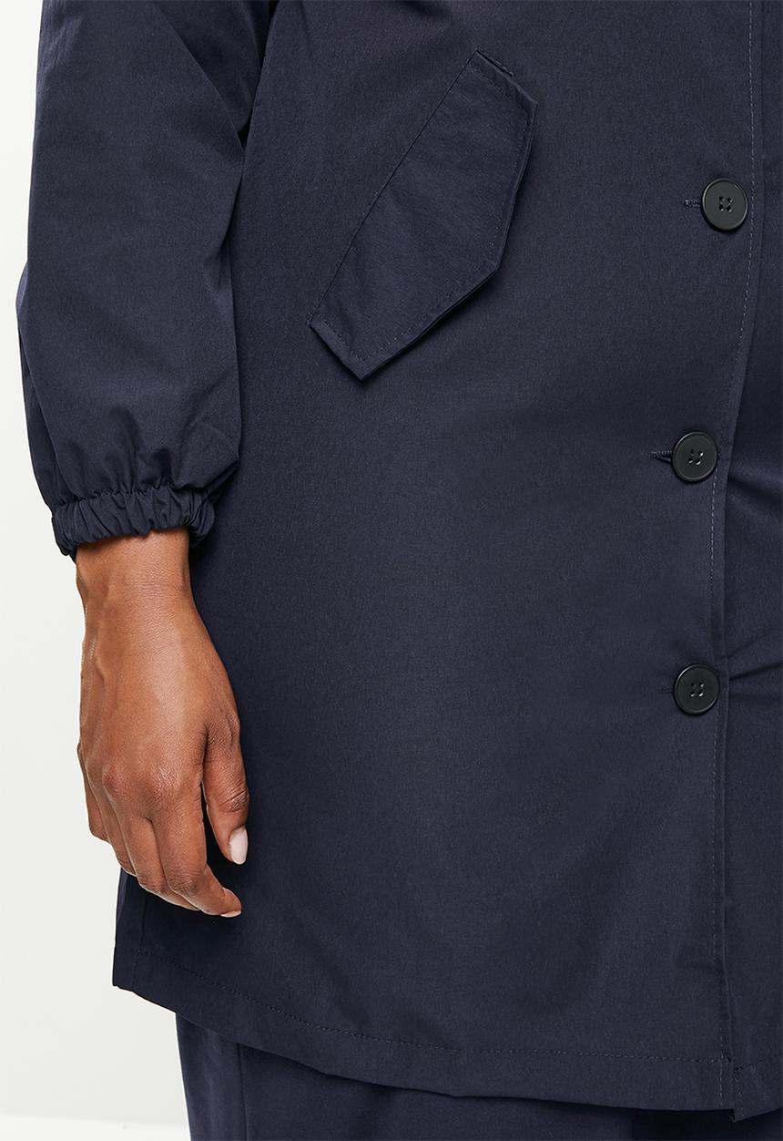dailyfriday - Classic hooded trench coat - navy