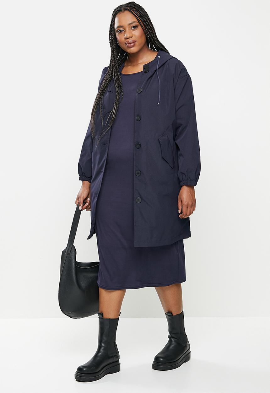 dailyfriday - Classic hooded trench coat - navy
