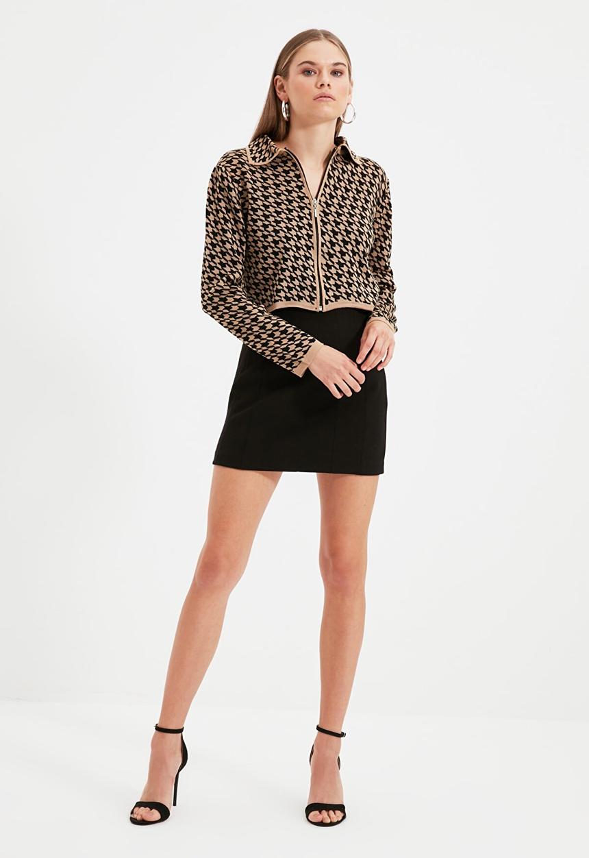 Trendyol - Collar detailed cardigan - camel