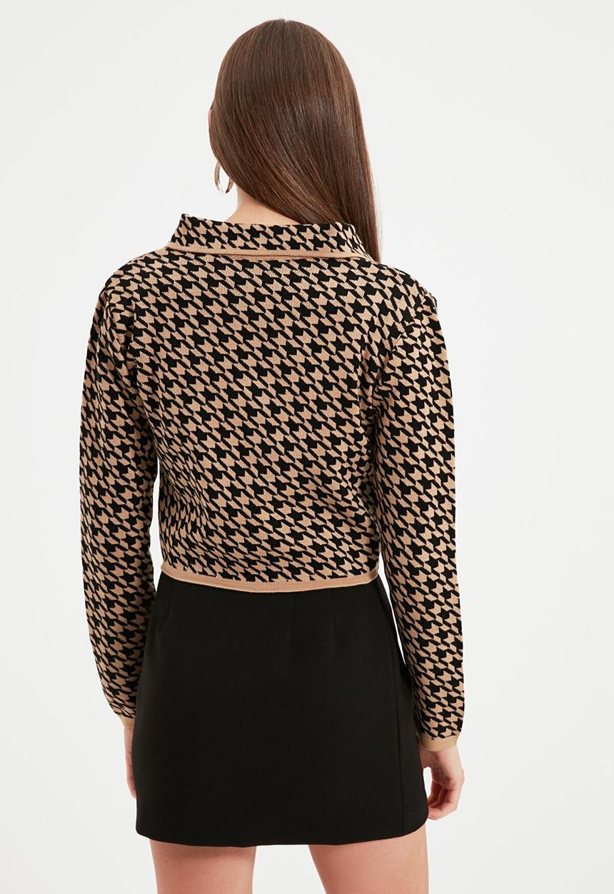 Trendyol - Collar detailed cardigan - camel