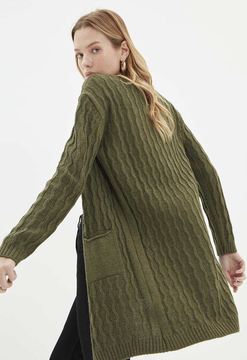 Trendyol - Pocket detailed cardigan - green