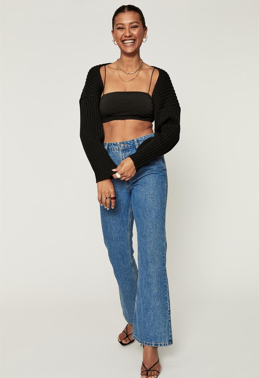 Supré  - Emma oversized knit shrug - black