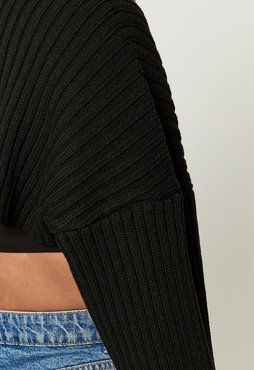 Supré  - Emma oversized knit shrug - black