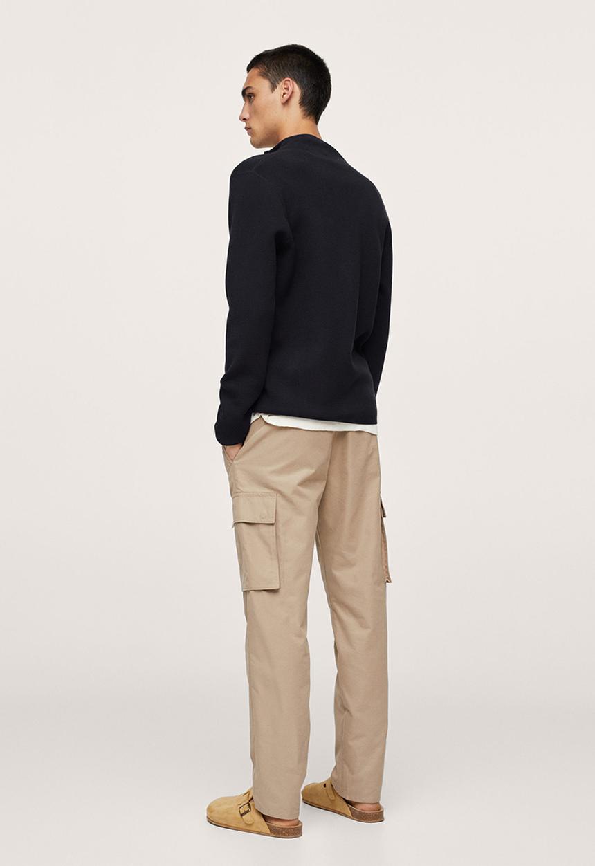 MANGO -  Zipped high collar Cardigan  luxusc - navy