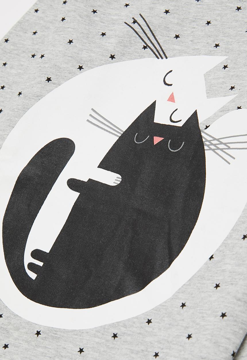 Pop Candy - Girls 2 pack printed long sleeve tee - black & grey 