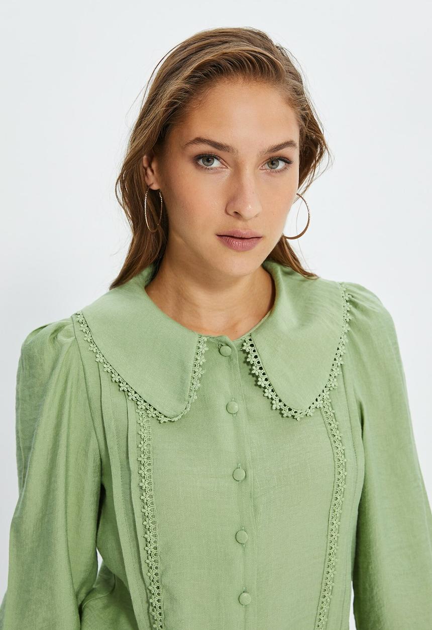Trendyol - Lace detailed shirt - mint