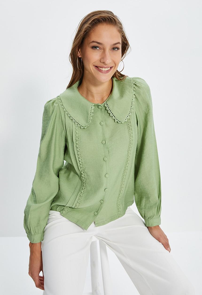 Trendyol - Lace detailed shirt - mint