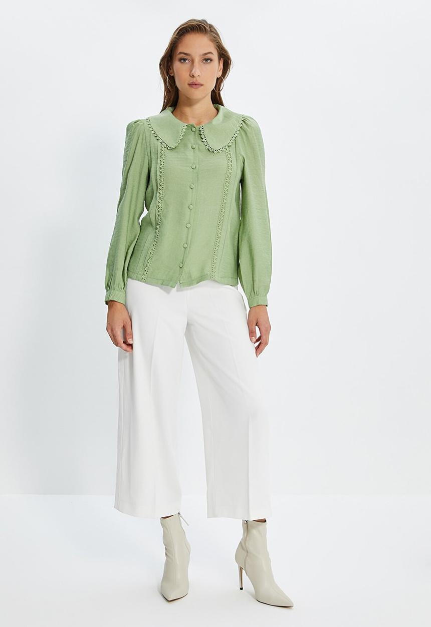 Trendyol - Lace detailed shirt - mint
