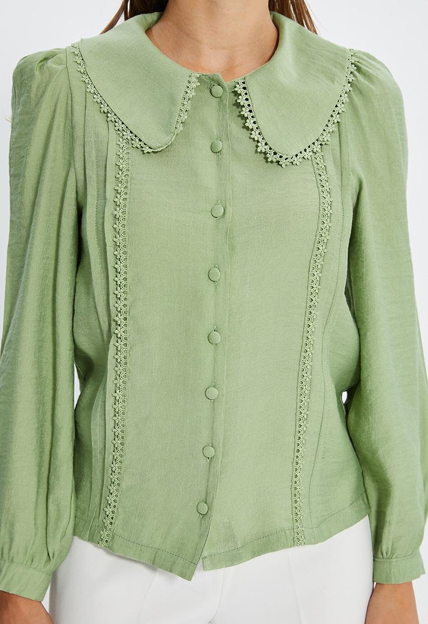 Trendyol - Lace detailed shirt - mint