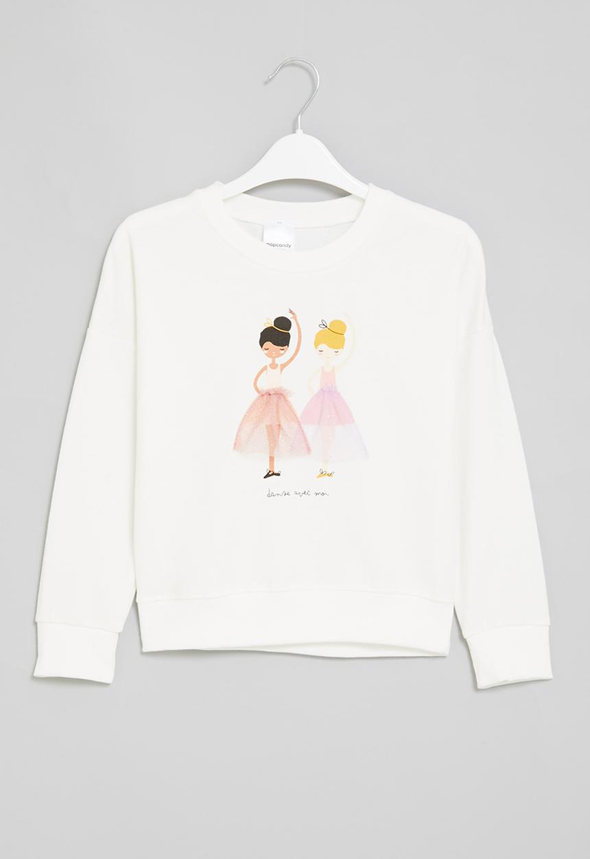 Pop Candy - Girls ballerina sweatshirt - white