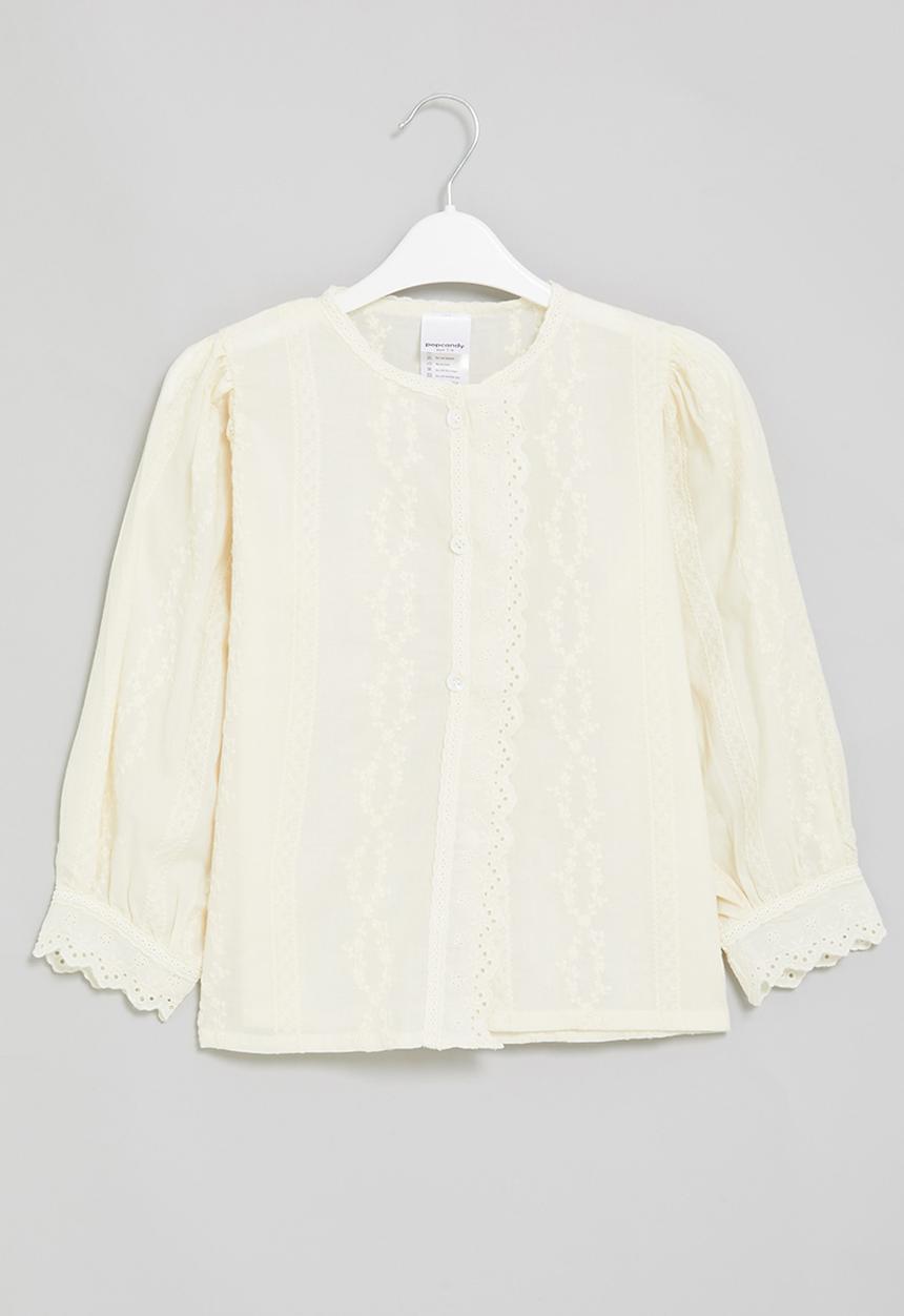 Pop Candy - Girls embroidered blouse - white