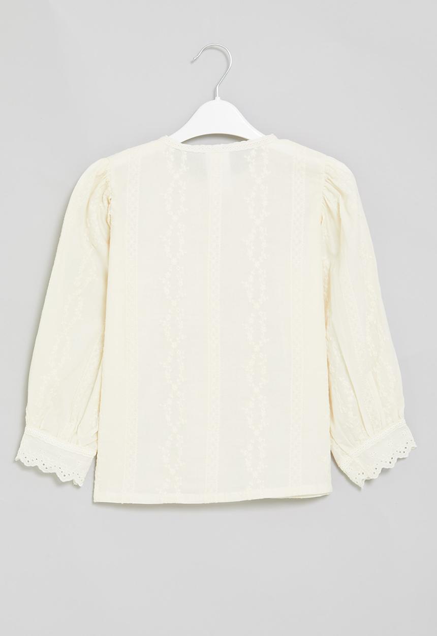 Pop Candy - Girls embroidered blouse - white