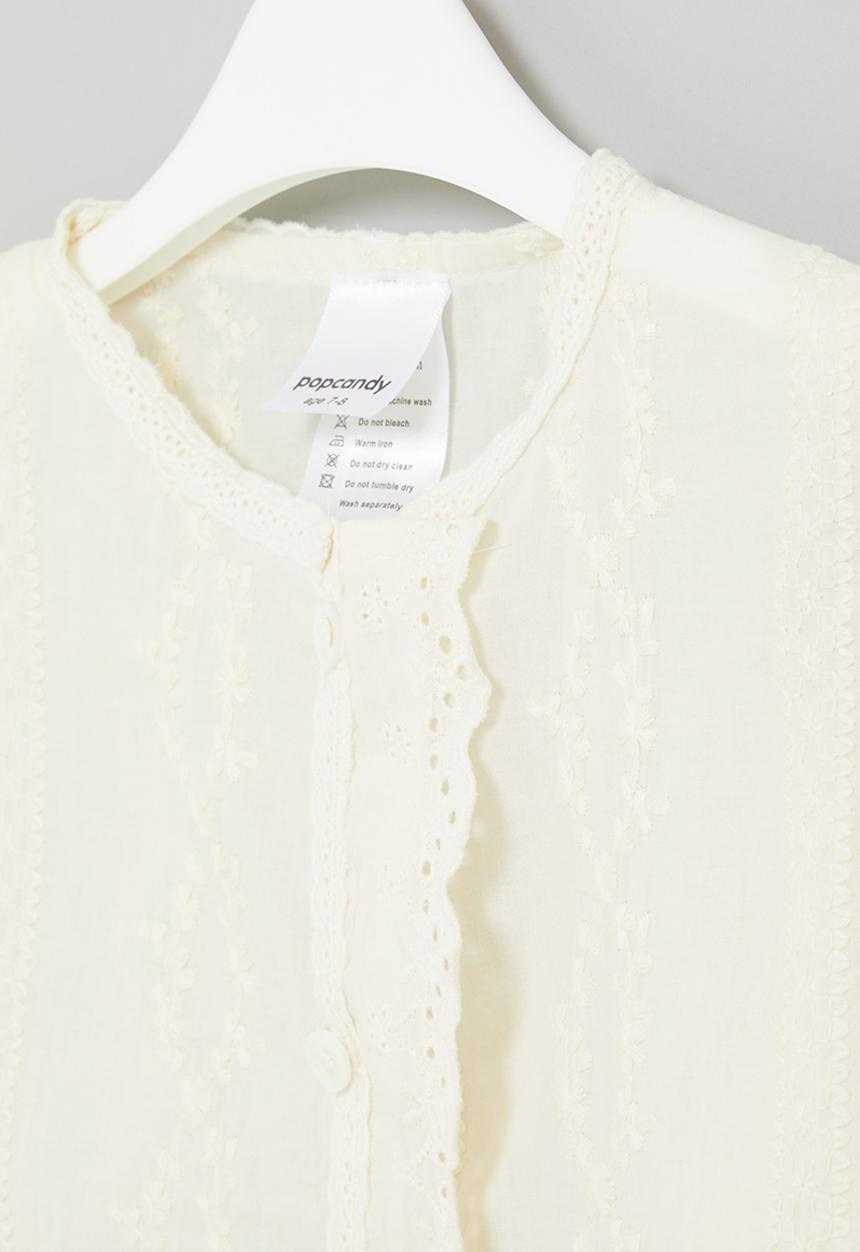 Pop Candy - Girls embroidered blouse - white