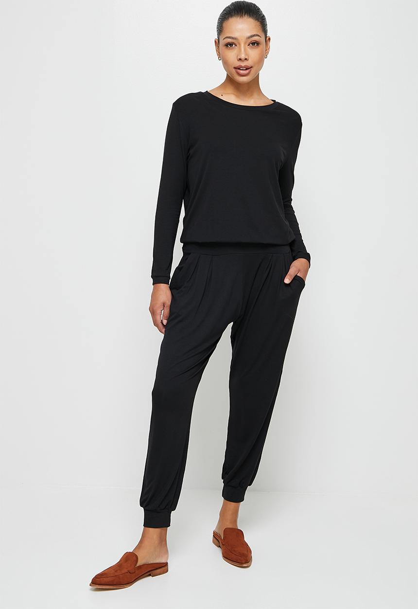 edit - Drop waist harem jumpsuit - black