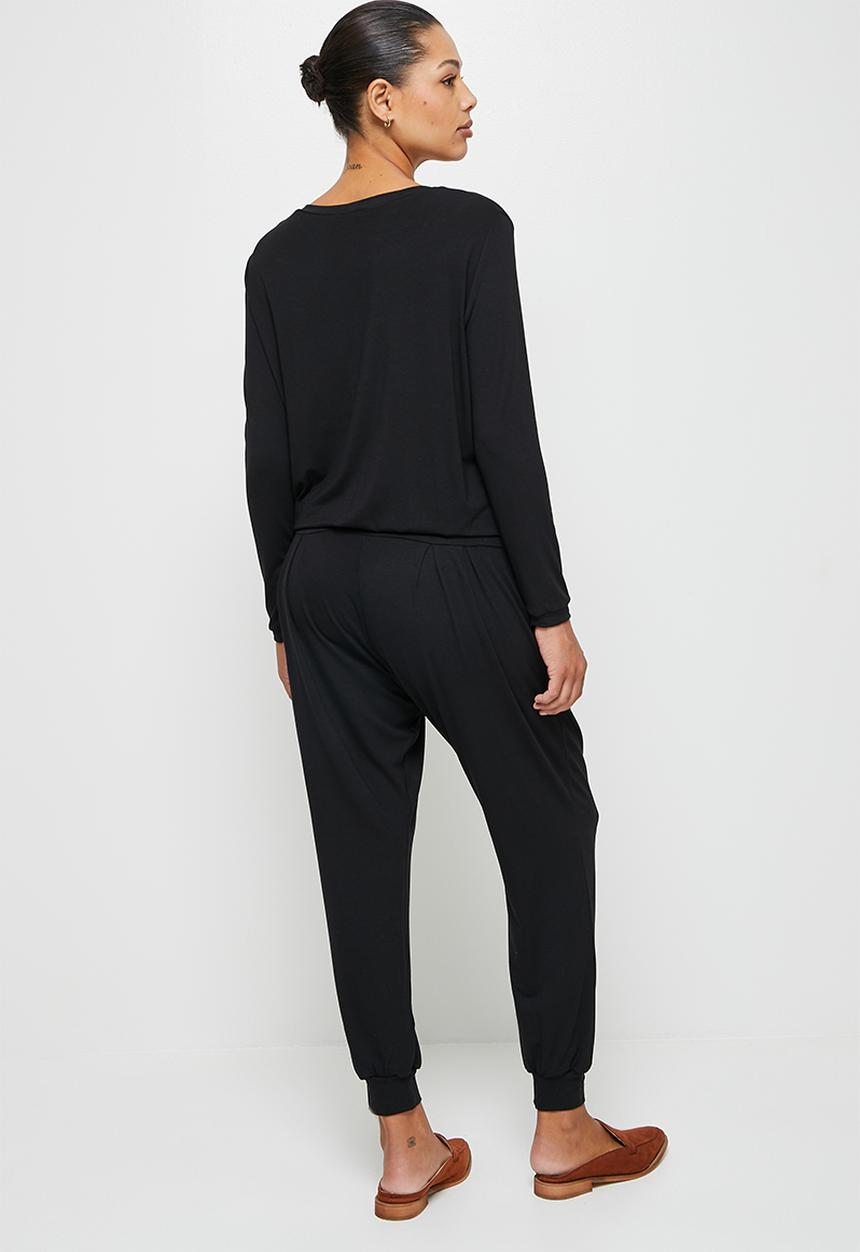 edit - Drop waist harem jumpsuit - black