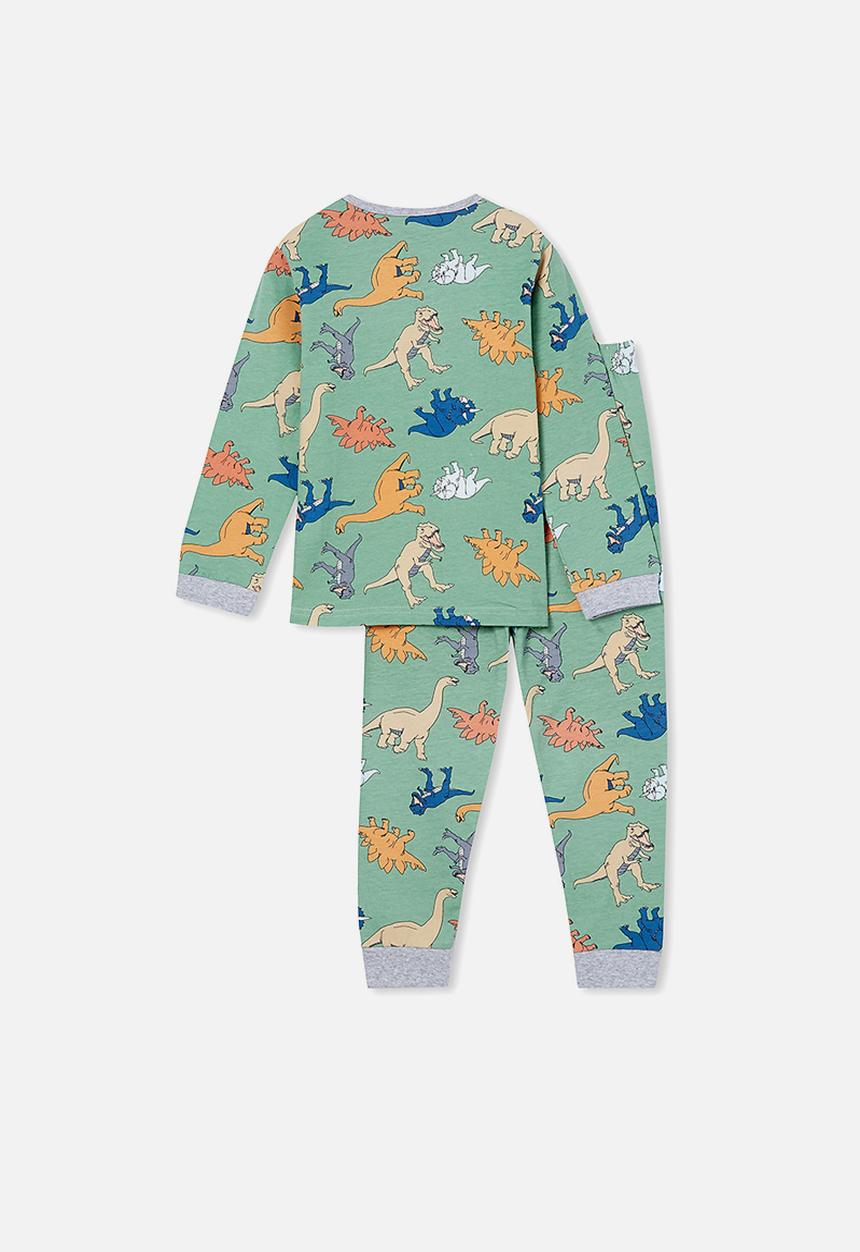 Cotton On - Orlando long sleeve pyjama set - smashed avo dino party