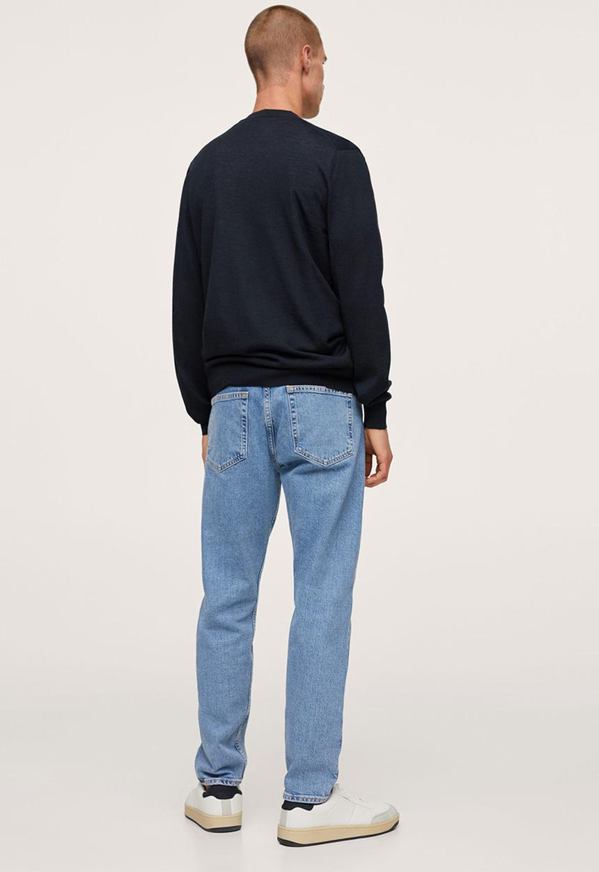 MANGO - 100% Merino Wool washable Cardigan Willyc - navy