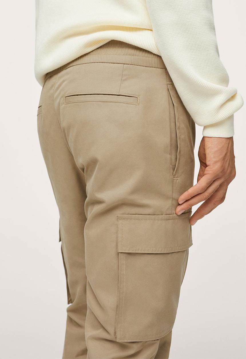 MANGO - Trousers Mercurio  Cargo jogger pants - light beige