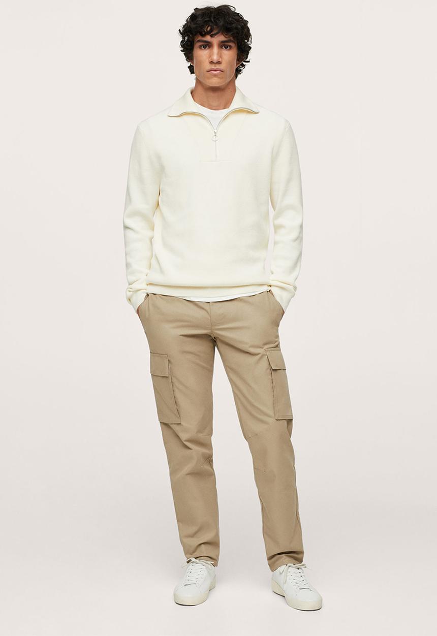 MANGO - Trousers Mercurio  Cargo jogger pants - light beige