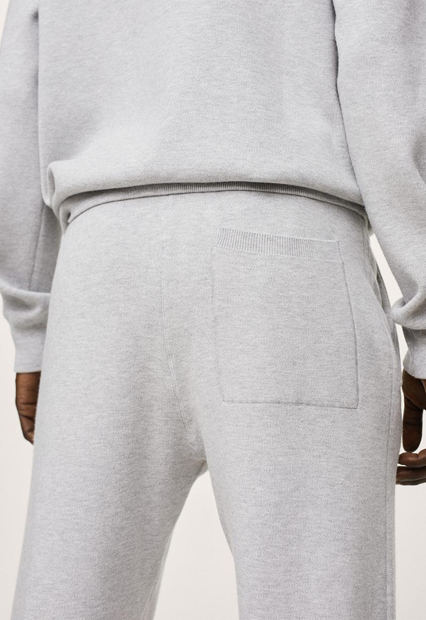 MANGO - Weekendj Textured knit Joggers  - pastel grey