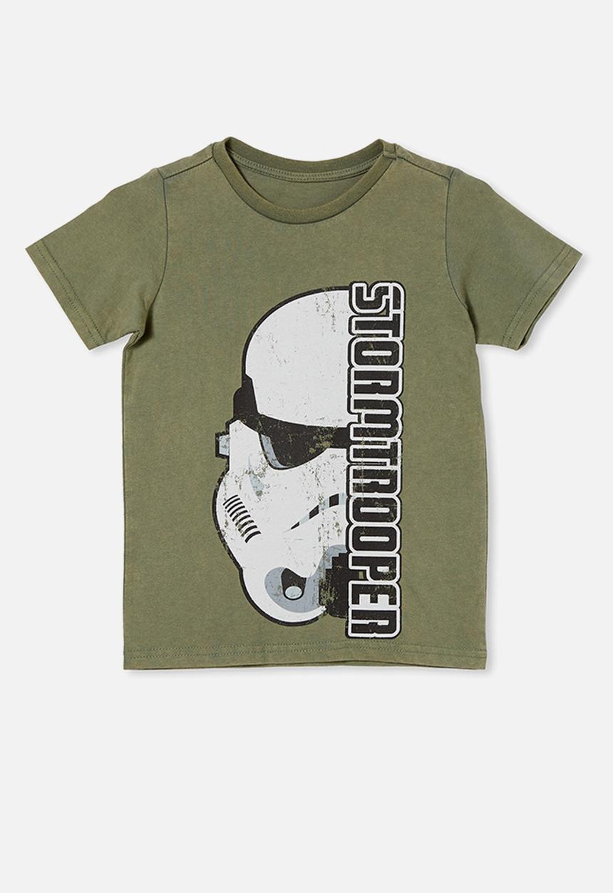 Cotton On - Short sleeve license1 tee - lcn dis swag green &  star wars trooper