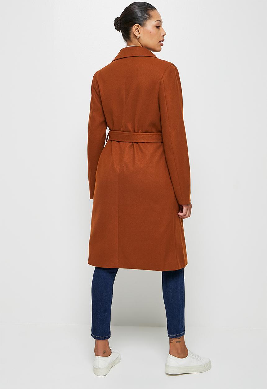 edit - D-ring belted coat - rust