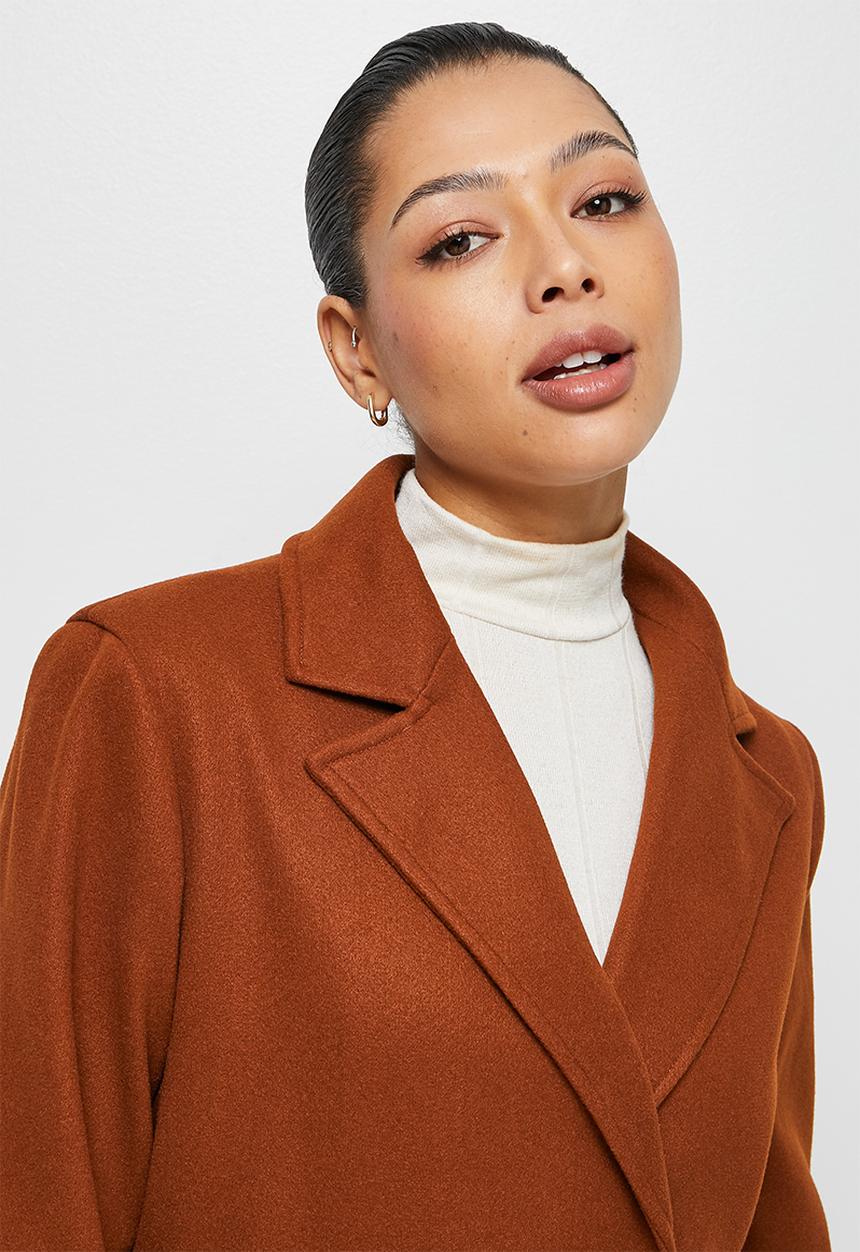 edit - D-ring belted coat - rust
