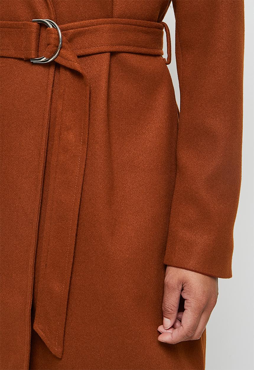 edit - D-ring belted coat - rust