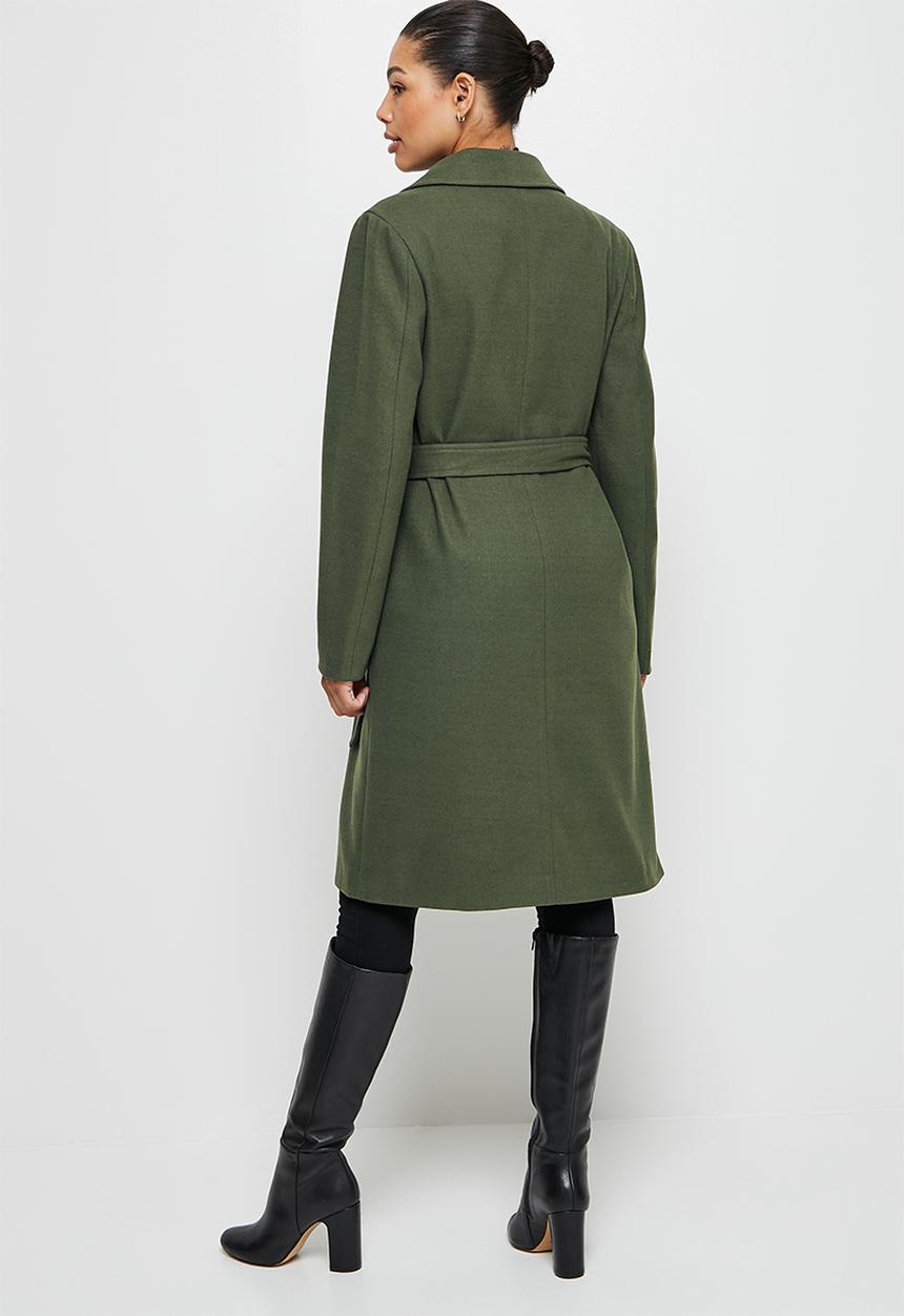 edit - D-ring belted coat - fatigue