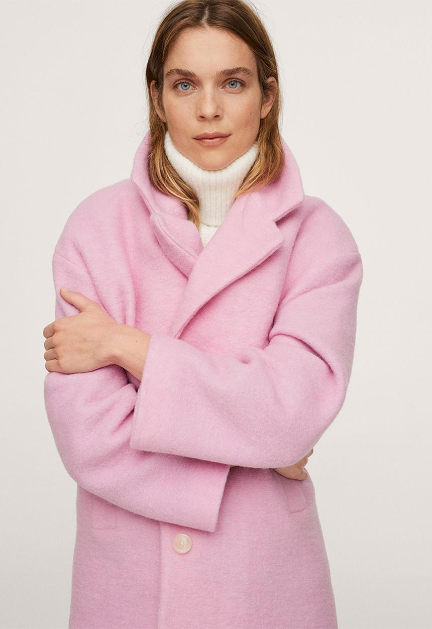 MANGO - Coat hawaii - light pastel pink